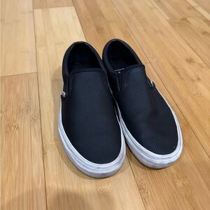 Vans Black Perforated Slip-On Sneakers